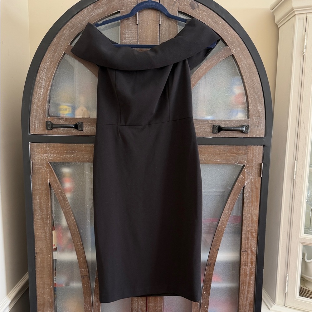 Calvin Klein Black Off-Shoulder Mini Dress